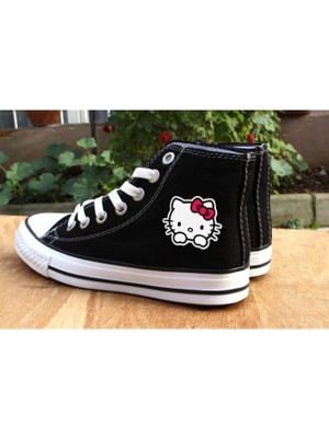 Lideral Hello Kitty Convers Baskılı Unisex Boğazlı Bağcıklı Ayakkabı