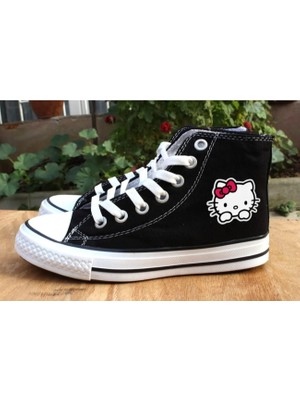 Lideral Hello Kitty Convers Baskılı Unisex Boğazlı Bağcıklı Ayakkabı