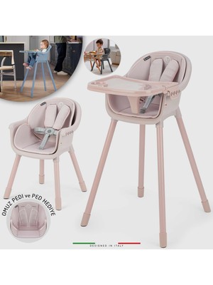 Elele Misto 4in1 Bebek Mama Sandalyesi ve Mama Oturağı Iç Pedli Pudra