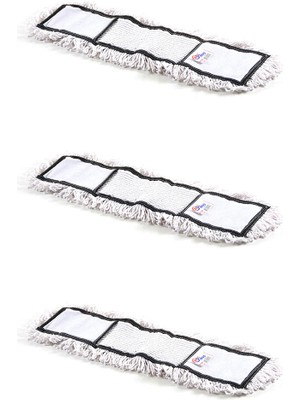 Ekol Nemli Palet Yedek Mop Paspas 50 Cm. / Nem Alıcı Mop - Pamuklu / Beyaz - 3 Adet