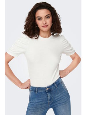 Only Onlbelia Keten Karışımlı Fitted T Shirt Kadın T Shirt 15289850