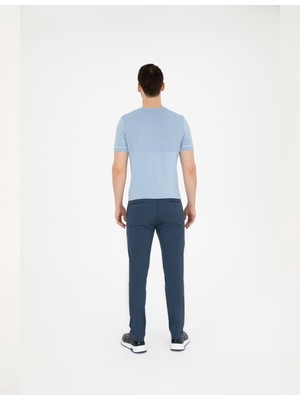 Pierre Cardin Erkek Indigo Armürlü Slim Fit Kanvas Pantolon 50291545-Vr028