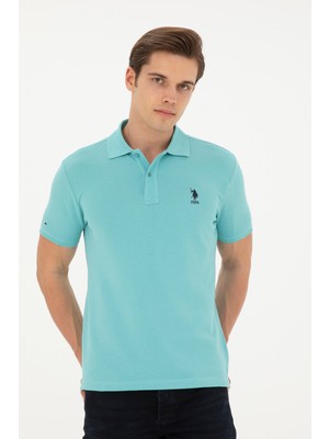 U.S. Polo Assn. Erkek Slim Fit Polo Yaka Mint Basic Tişört 50279613-VR090