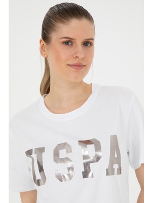 U.S. Polo Assn. Kadın Beyaz Basic T-Shirt 50280020-VR013