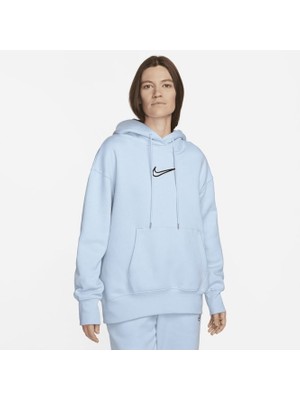 Nike Midi Swoosh Phoenix Fleece Hoodie In Celestine Blue FJ1015-441