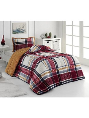 Merinos Comforter Tek Kişilik Yorgan Seti - Boris Kırmızı Renk Tek Ebat Beden
