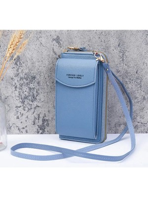 Qiuming Shop Mavi Stil Pu Lüks Çanta Bayan Çanta Woma Bayanlar El Çantaları Kadın Crossbody Çanta Çanta Debriyaj Telefonu Cüzdan Omuzdan Askili Çanta (Yurt Dışından)