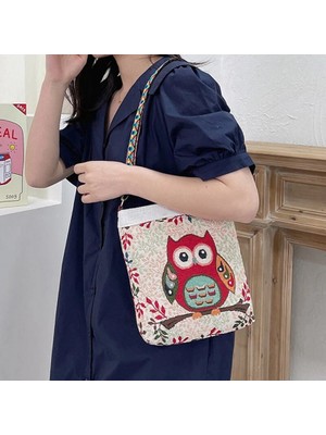 Qiuming Shop Çoklu Fil Tarzı Kadın Moda Basit Omuz Crossbody Çanta Işlemeli Fil Seyahat Çantası Bayanlar Naylon Küçük Çanta ve Çanta Bayanlar Için (Yurt Dışından)