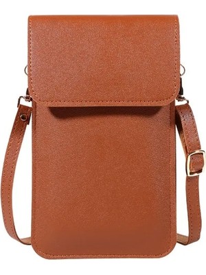 Qiuming Shop Kahverengi Tarzı Pu Lüks Çanta Bayan Çanta Woma Bayanlar El Çantaları Kadın Crossbody Çanta Çanta Debriyaj Telefonu Cüzdan Omuzdan Askili Çanta (Yurt Dışından)