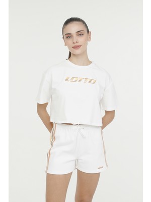 Lotto W-Sunla T-Sh 4Fx Ekru Kadın Kısa Kol T-Shirt