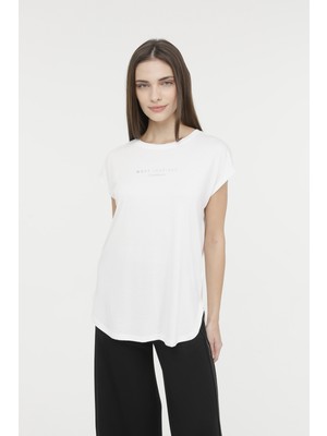 Lumberjack WL BLAIR 11CT1092 4FX Ekru Kadın Kısa Kol T-Shirt