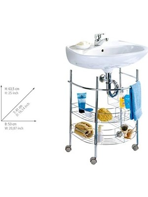 Wenko Lavabo Alt Rafı, Çelik, 53 x 63,5 x 41 Cm, Krom