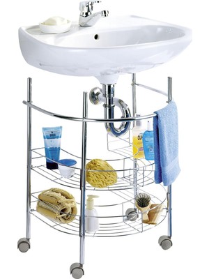 Wenko Lavabo Alt Rafı, Çelik, 53 x 63,5 x 41 Cm, Krom