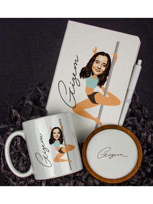 Ejoya Kişiye Özel Karikatür Tasarım Defter Kalem Kupa ve Bardak Altlığı Hediye Seti 96175