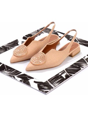 Bambi Nude Kumaş   Kadın Klasik Topuklu Ayakkabı K01226015204