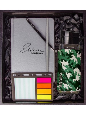 Ejoya Kişiye Özel Defter Kalem Matara ve Mini Organizer Ofis Kırtasiye Hediye Kutusu 110323