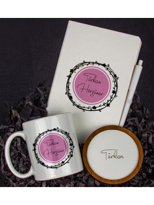 Ejoya Kişiye Özel Defter Kalem Kupa ve Bardak Altlığı Hediye Seti 103698