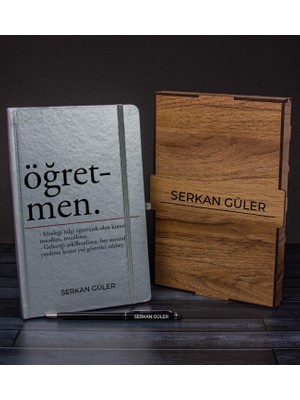 Ejoya Öğretmenlere Özel Ahşap Kutuda Defter Kalem Hediye Seti 110579