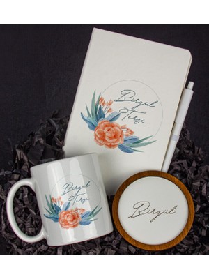 Ejoya Kişiye Özel Hediye Seti 103869 Defter Kalem Kupa ve Bardak Altlığı ile Özel Anlar