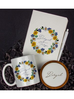 Ejoya Kişiye Özel Defter Kalem Kupa ve Bardak Altlığı Hediye Seti 103855