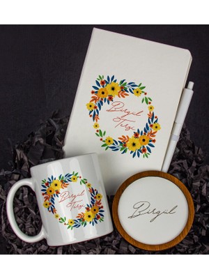 Ejoya Kişiye Defter Kalem Kupa Bardak Altlığı Hediye Seti 103800 Özel Tasarım