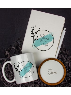 Ejoya Kişiye Özel Defter Kalem Kupa ve Bardak Altlığı Hediye Seti 103711