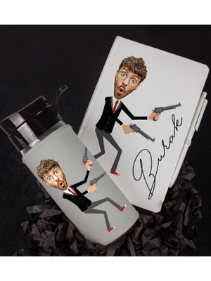 Ejoya Kişiye Özel Karikatür Tasarım Defter Kalem Matara Hediye Seti 96514