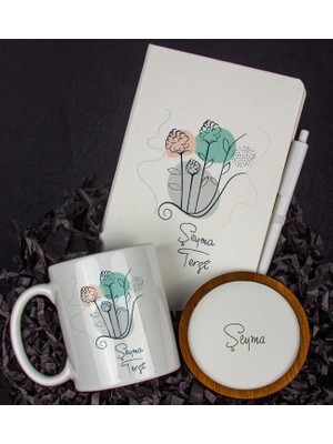 Ejoya Kişiye Özel Defter Kalem Kupa ve Bardak Altlığı Hediye Seti 103692