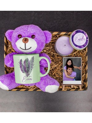 Ejoya Kişiye Özel Kupa Bardak ve Fotoğraflık & Mum & Şirin Peluş Ayıcık 111748