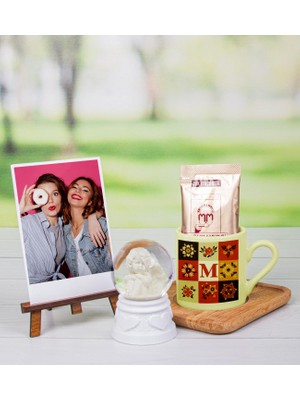 Ejoya Kişiye Özel Türk Kahvesi Fincanı & Melek Kar Küresi & Fotoğraflık Hediye Seti 111827