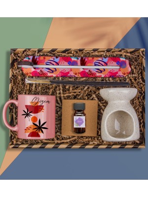 Ejoya Kişiye Özel Kupa & Buhurdanlık ve Esansı & Tütsü Kayığı ve Tütsüler Hediye Kutusu 111971