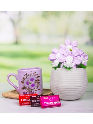 Ejoya Kişiye Özel Türk Kahvesi Fincanı & Papatyalar Aranjmanı 111802