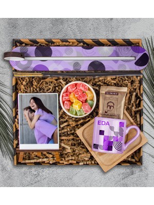 Ejoya Kişiye Özel Türk Kahvesi Fincanı & Tütsü Kayığı & Fotoğraflık & Meyvalı Lokumlar Hediye Kutusu 111954
