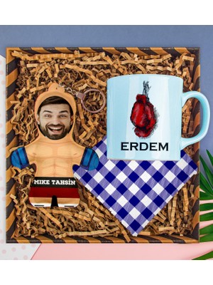 Ejoya Kişiye Özel Kupa & Bardak Altlığı & Fotoğraflı Peluş Anahtarlık Hediye Kutusu 112848