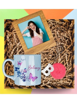 Ejoya Kişiye Özel Tasarım Kupa & Ponpon Anahtarlık & Fotoğraf Çerçeveli Hediye Kutusu 112939