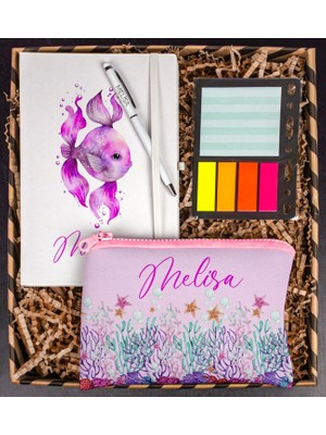 Ejoya Kişiye Özel Defter Kalem Kalemlik ve Mini Organizer Ofis Kırtasiye Hediye Kutusu 111831