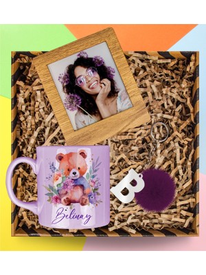 Ejoya Kişiye Özel Tasarım Kupa & Ponpon Anahtarlık & Fotoğraf Çerçeveli Hediye Kutusu 112932