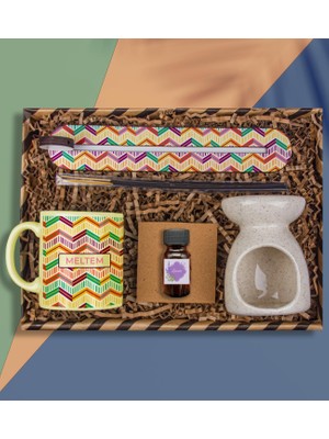 Ejoya Kişiye Özel Kupa & Buhurdanlık ve Esansı & Tütsü Kayığı ve Tütsüler Hediye Kutusu 111966