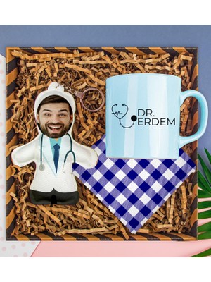 Ejoya Kişiye Özel Kupa & Bardak Altlığı & Fotoğraflı Peluş Anahtarlık Hediye Kutusu 112832