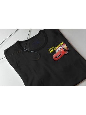 Swozz Unisex Siyah Beyaz I'm Sally ve Şimşek Mcqueen Cars Baskılı 2'li Sevgili Kombini Çift Tshirt 2 Adet