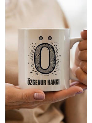 Yılbaşı Hediyesi Kişiye Özel Ö Harfi Baskılı Kupa Bardak