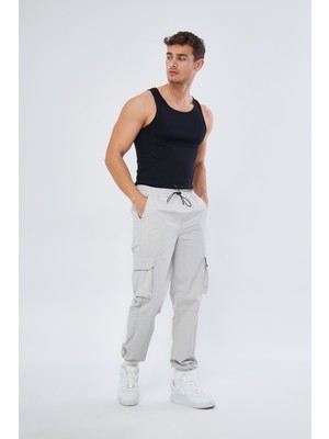 Mesfeno Clothing Mesfeno Erkek Pantalon, Likralı Esnek Paraşüt Kumaş, Kargo Cep Detaylı, Regular Kesim, Paçası ve Beli Lastikli Ayarlanabilir Ip Lastikli