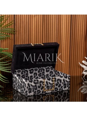 Miarik Design 2 Li Deri Leopar Kadife Kutu Aksesuarli 8X16 10X20 cm