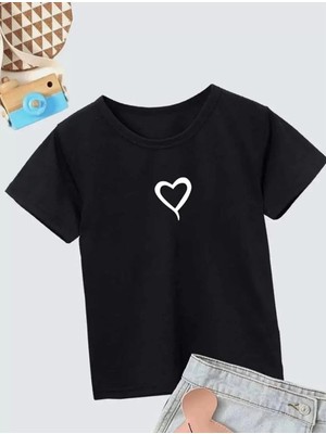 Tarz Yeri Çocuk Unisex Baskılı T-Shirt - Siyah