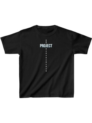 Tarz Yeri Çocuk Unisex Baskılı T-Shirt - Siyah