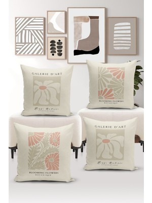 Bertille Home Sanat Serisi Çift Tarafı Dijital Baskılı  4'lü Kırlent Kılıfı Seti  (Art Cover Set)