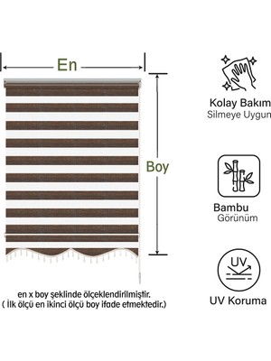 Binbir Perde Kahve-Siyah Kırçıllı Dilimli Zebra Perde