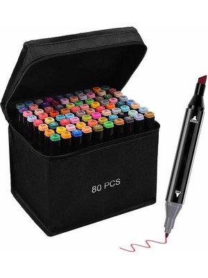 Touch 80 Adet Iki Uçlu Touch Marker Art Mimari Tasarım Keçeli Kalem Seti Çanta Taşınabilir Ithal Ürün