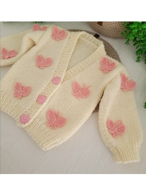 Şifa Atelier El Örgüsü Kelebekli Bebek Hırka