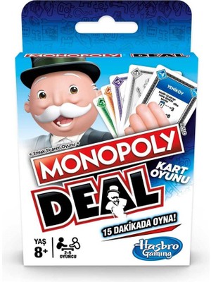 Monopoly Deal Hasbro Kart Oyunu 2-5 Oyuncu İçin Eğlenceli 8-12 Yaş Arası Strateji Geliştirici E3113